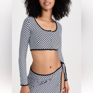 NWT Black & White Gingham Crop Top